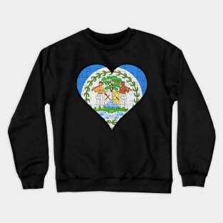 Belizean Jigsaw Puzzle Heart Design - Gift for Belizean With Belize Roots Crewneck Sweatshirt